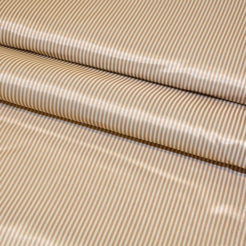 Подкладка нейлон принт полоска белый +кэмел