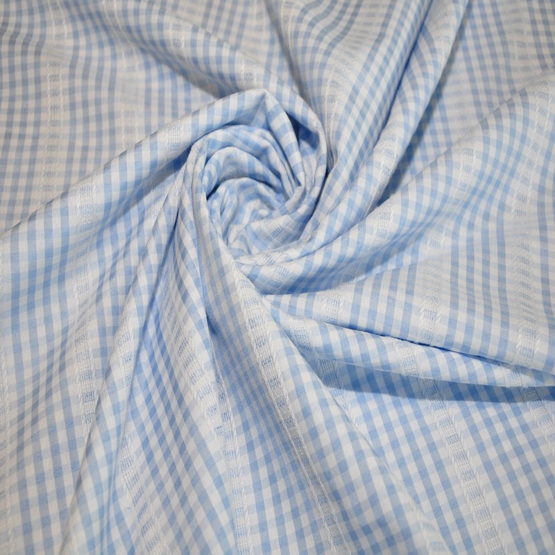 Рубашечный хлопок с кружевом, голубой