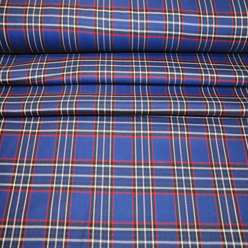 Костюмная ткань Полушерсть клетка (василек)