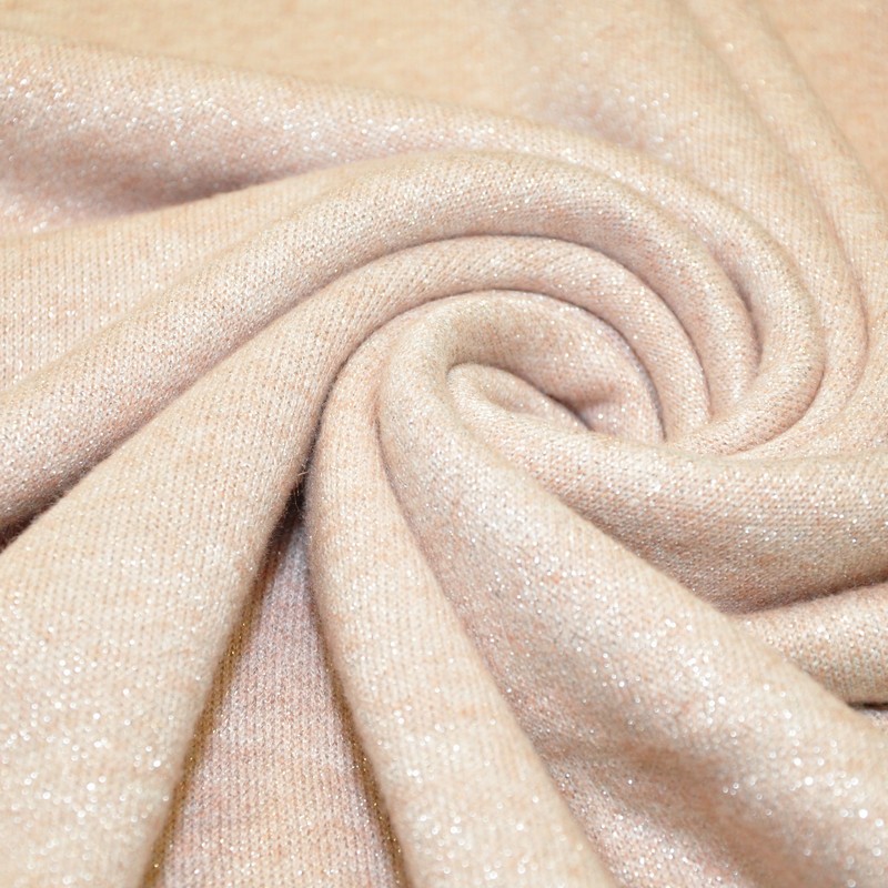 Трикотаж Ангора плотная с люрексом  (нежный розовый)