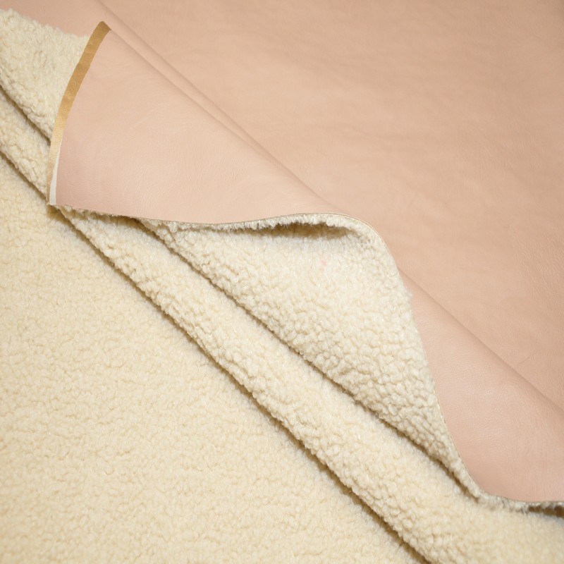 Дубленка-барашек (бежевая пудра) скидки на ткани в Минске оптом и в розницу | Трикотаж tais.by