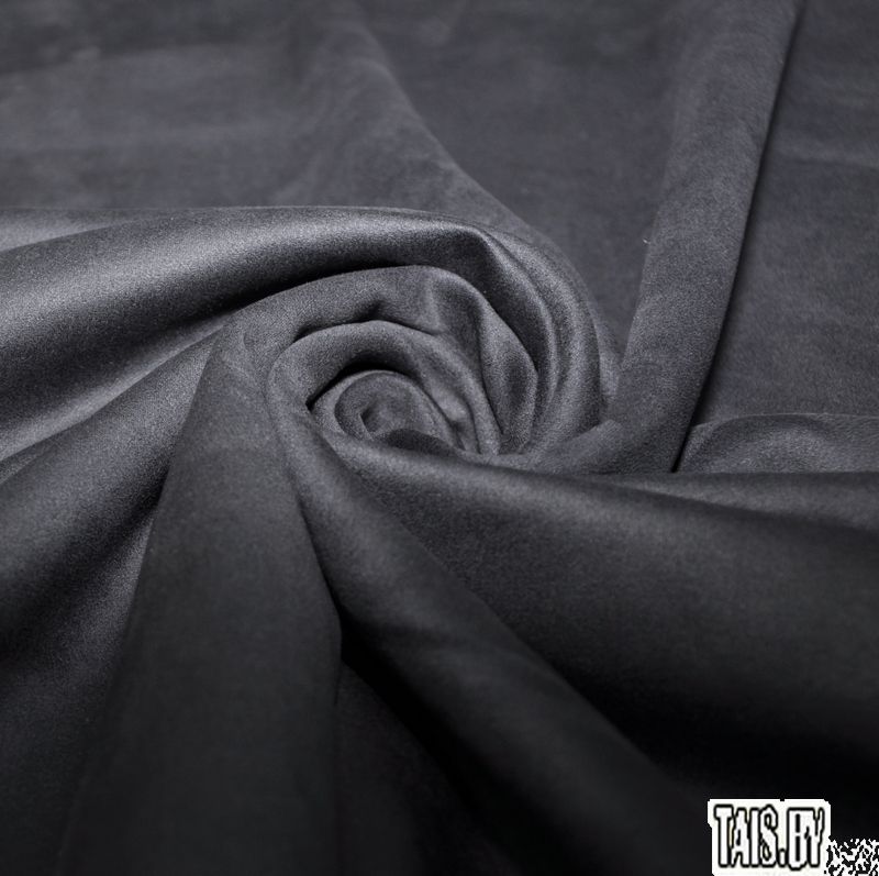 Замша на трикотаже (тёмный графит)