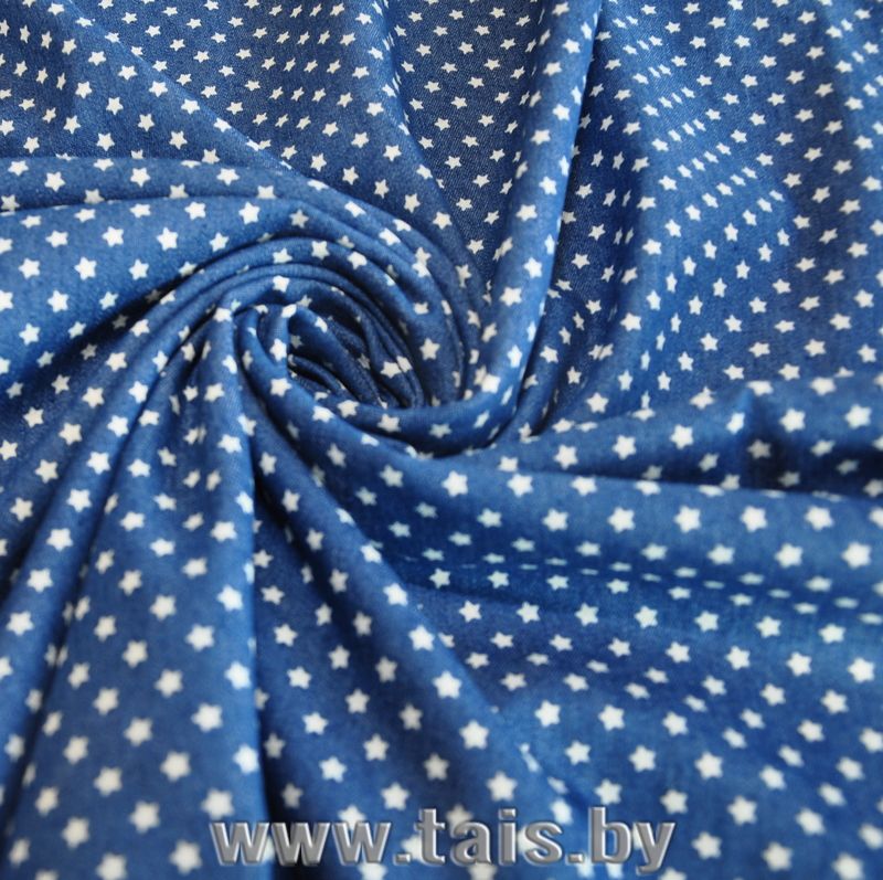 Джинс принт Звезды мелкие (светло-синий)