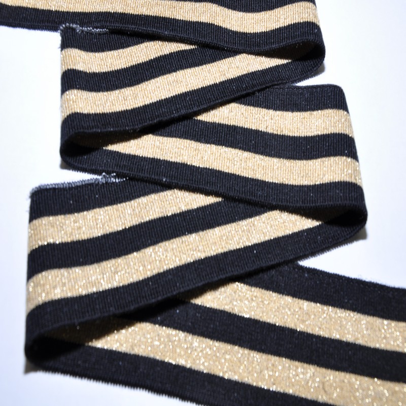 Манжет трикотажный (черный+золото)