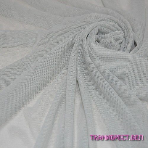 Ткань Сетка стрейчевая (светло-серый с зелёным оттенком)
