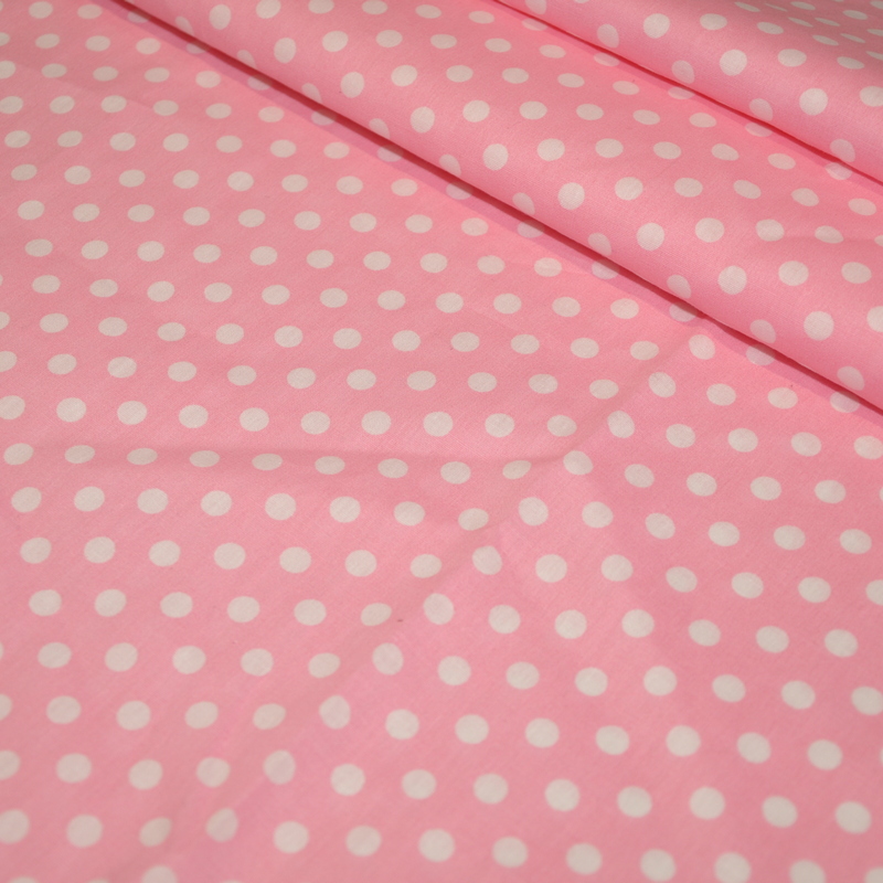 Поплин горох 5мм (розовый)