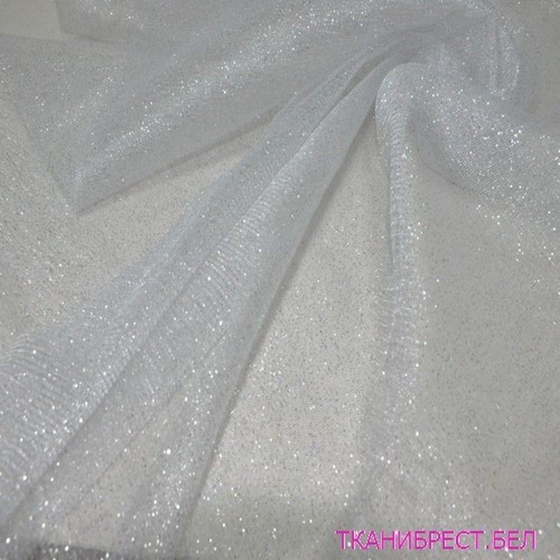 Фатин с блестками (белый)