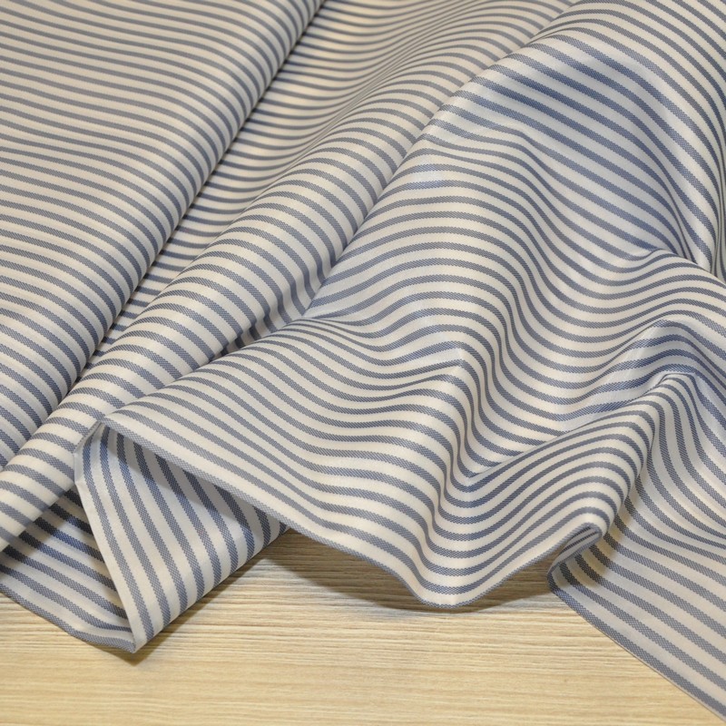 Подкладка нейлон принт полоска белый +синий