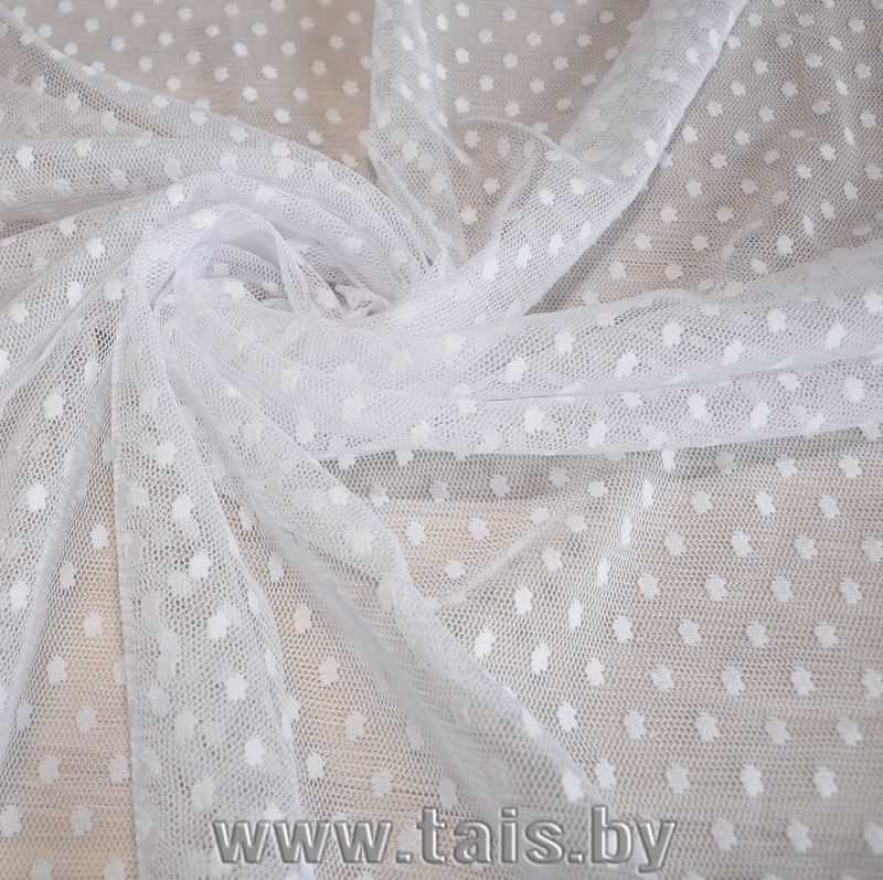 Сетка горох (белый) скидки на ткани в Минске оптом и в розницу | Трикотаж tais.by