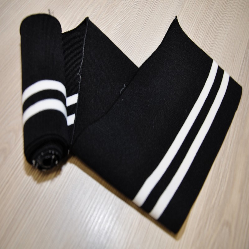 Манжет трикотажный (черный+белый)