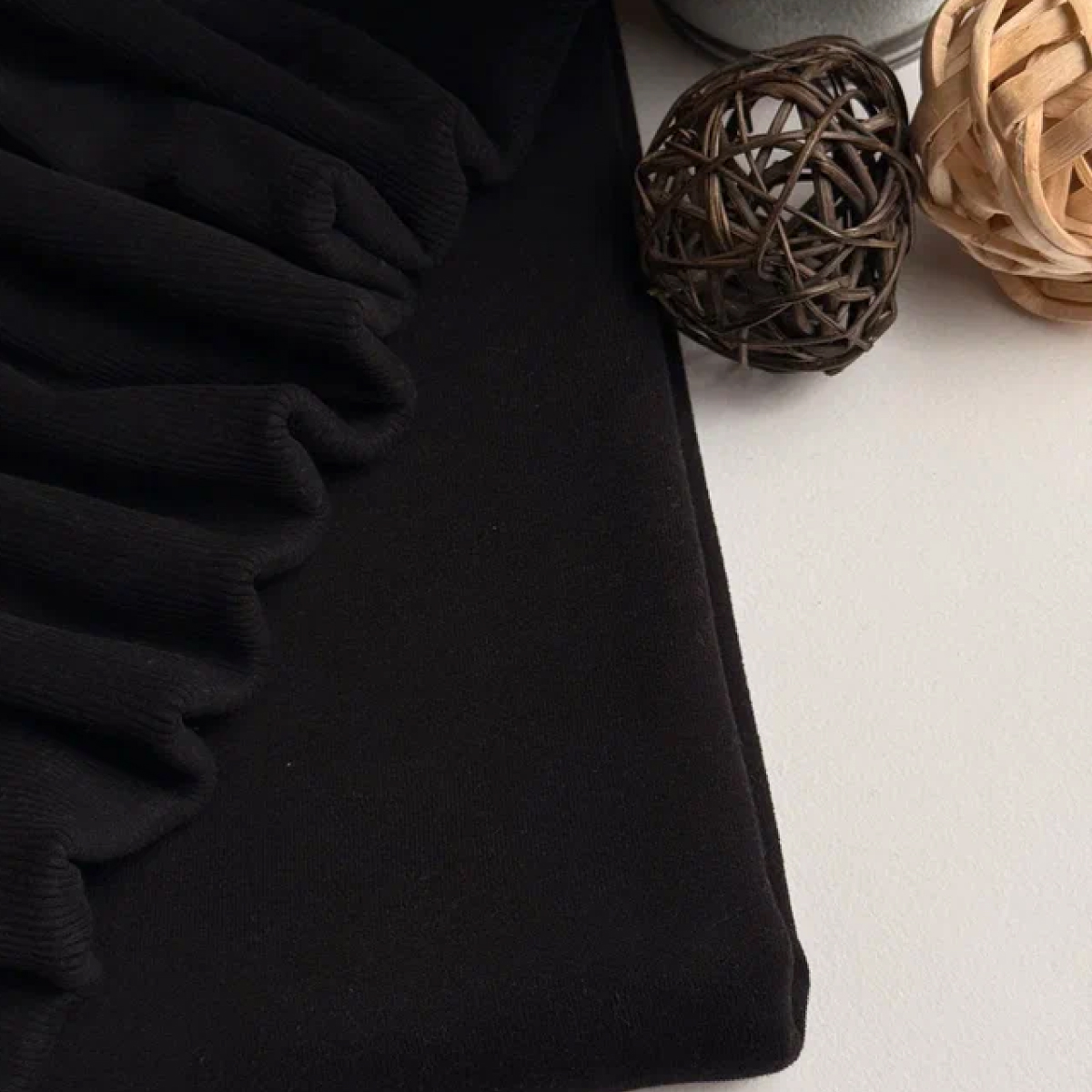 Кашкорсе чулок для 3-х нитки  с эффектом велюра (черный) скидки на ткани в Минске оптом и в розницу | Трикотаж tais.by