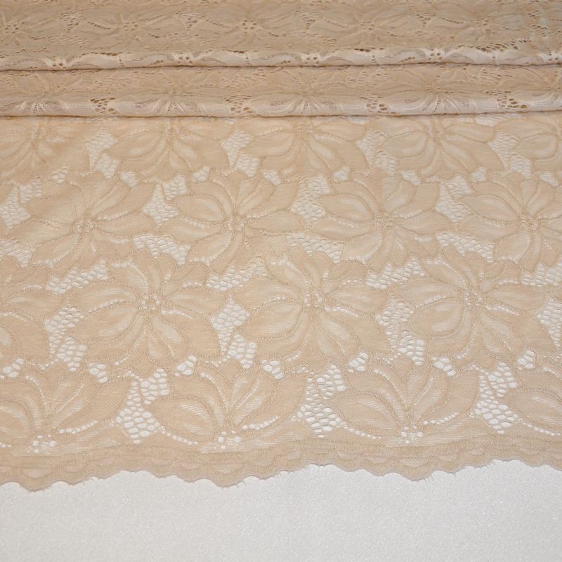 Гипюр стрейчевый с ажурным краем (бежевый)
