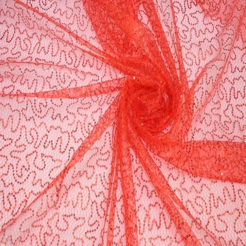 Пайетки на фатине (красный)