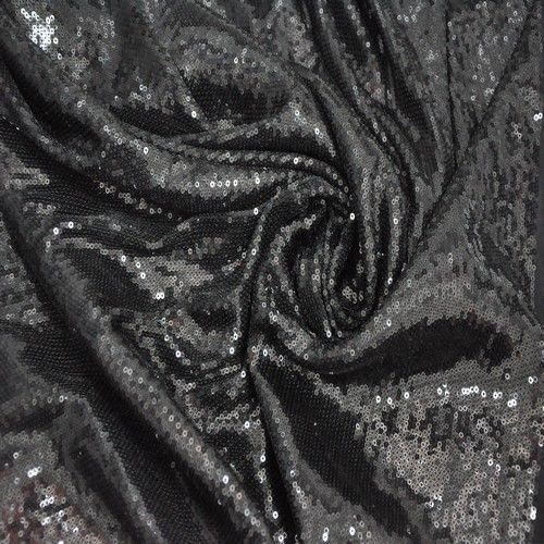 Пайетки на трикотаже (черный) скидки на ткани в Минске оптом и в розницу | Трикотаж tais.by
