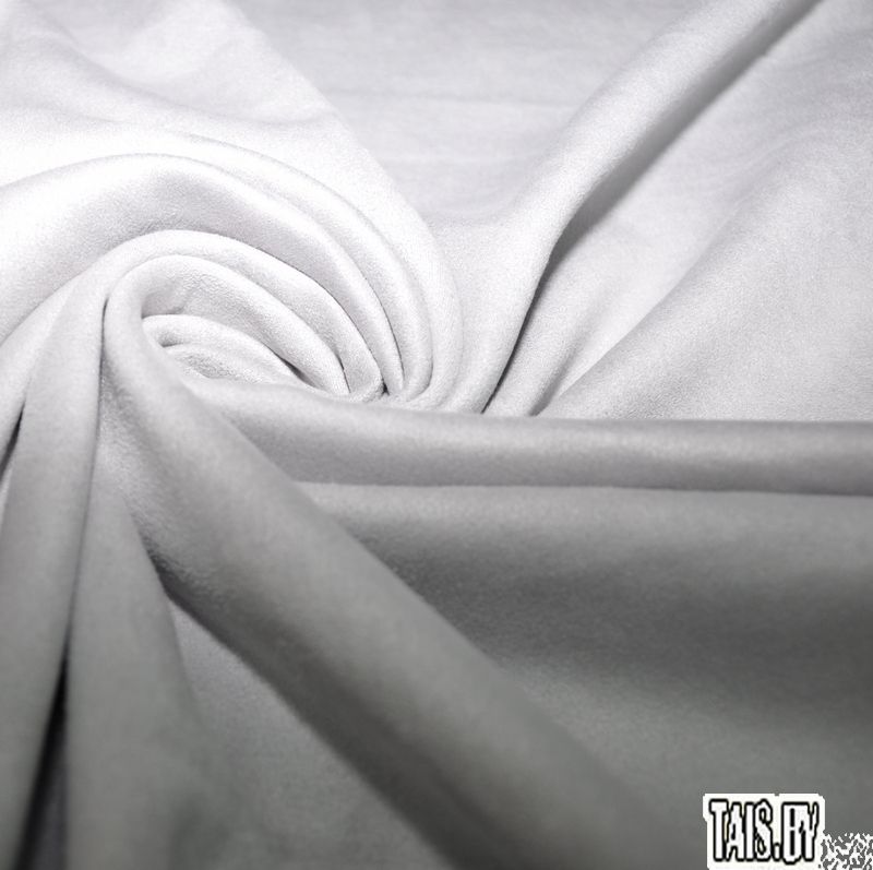 Замша на трикотаже (светло-серый) скидки на ткани в Минске оптом и в розницу | Трикотаж tais.by