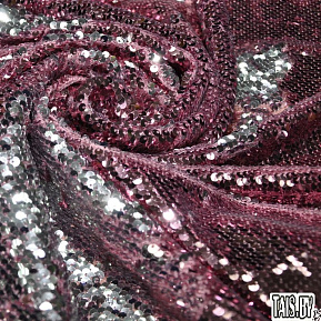 Пайеточная ткань двухцветная чешуя (розовый с серебром)