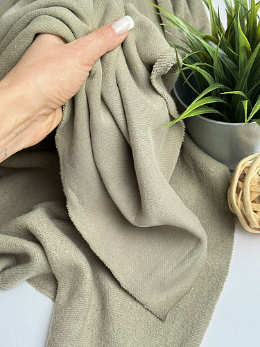 Футер 3-х нитка с эффектом велюра (оливковый)