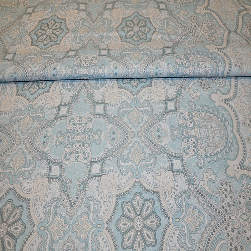 Бязь для постельного белья (Голубой орнамент)