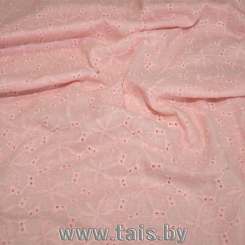 Батист вышивка (розовый)