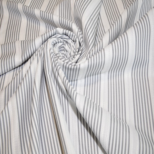 Рубашечный хлопок с кружевом полоска (серый)