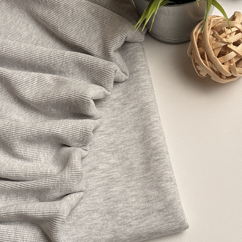 Футер 3-х нитка с эффектом велюра (серый-меланж)