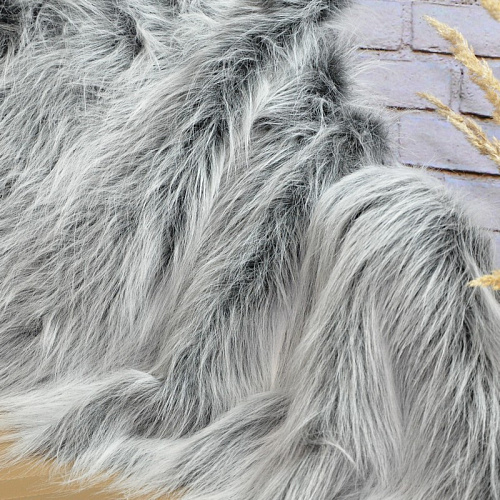 Мех длинноворсовый (Черная основа белый ворс)