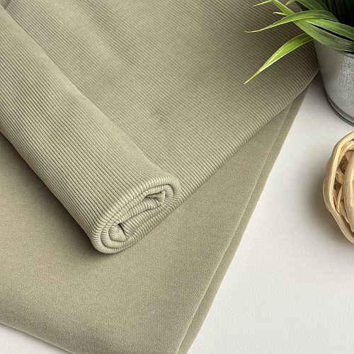 Футер 3-х нитка с эффектом велюра (оливковый)