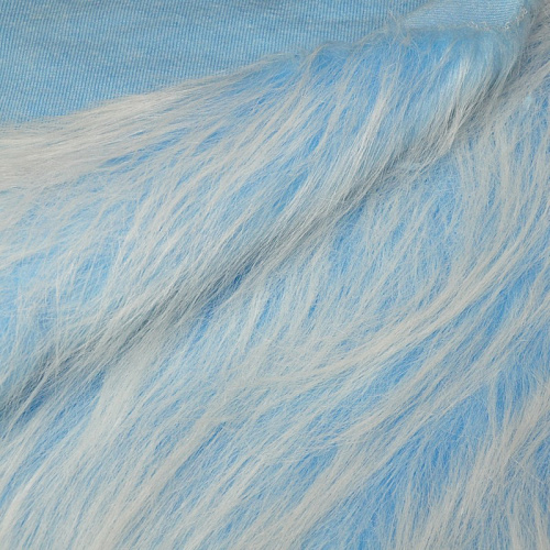 Мех длинноворсовый (голубая основа белый ворс)