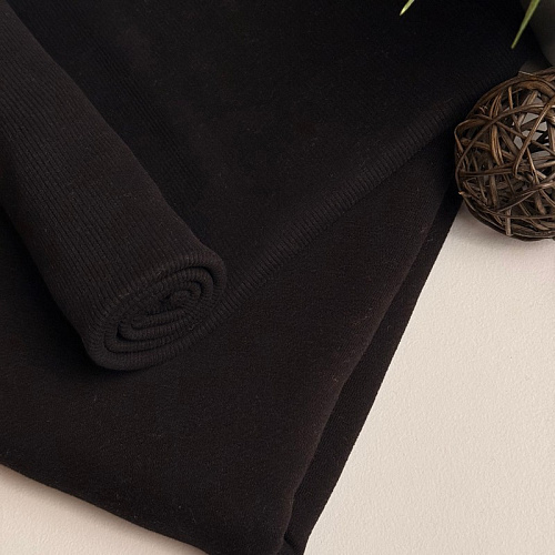 Футер 3-х нитка с эффектом велюра (черный)