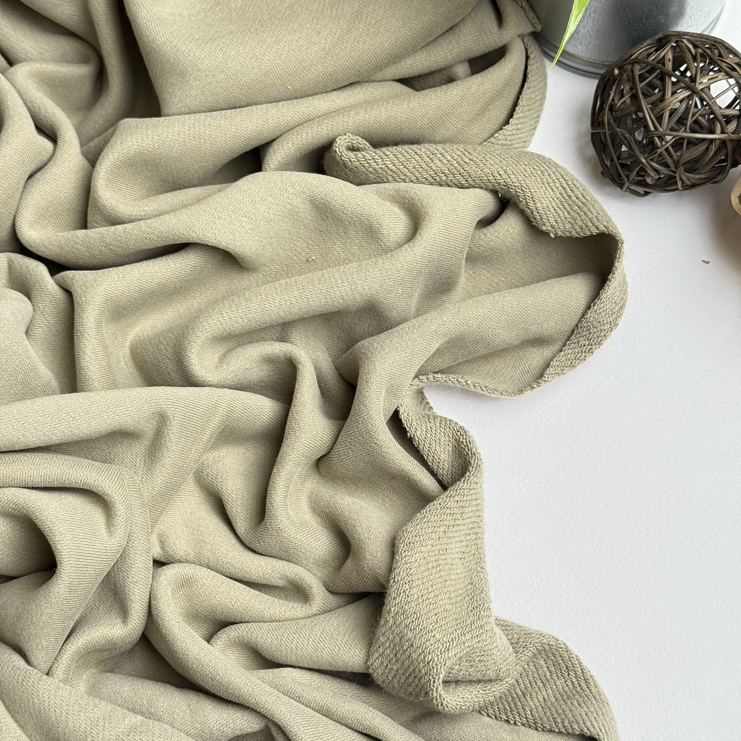 Футер 3-х нитка с эффектом велюра (оливковый)