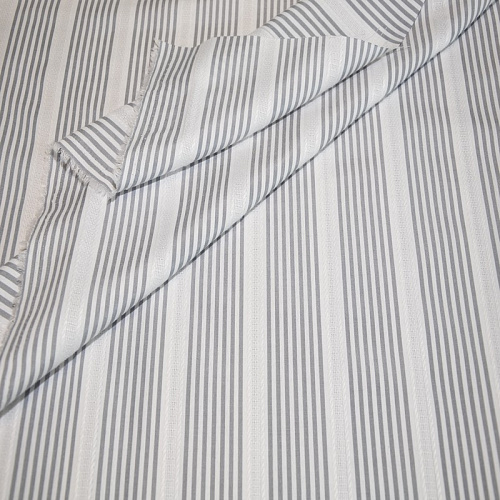 Рубашечный хлопок с кружевом полоска (серый)