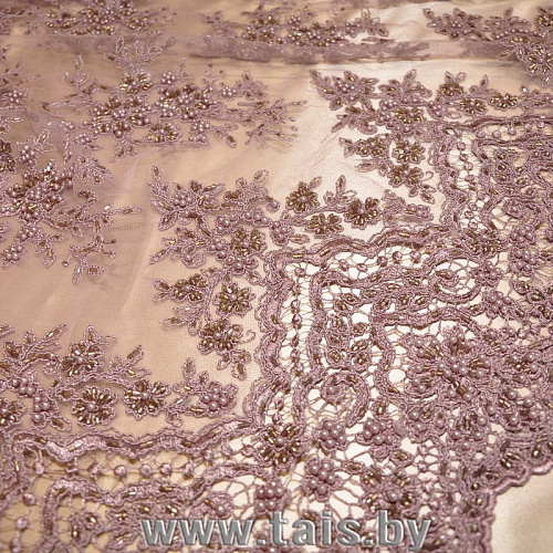 Вышивка на сетке с биссером (фиолетовый)