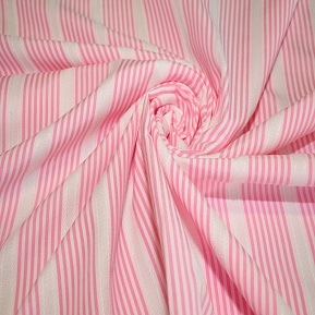 Рубашечный хлопок с кружевом полоска (розовый)
