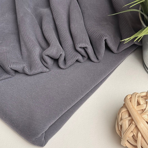 Футер 3-х нитка с эффектом велюра (графит)