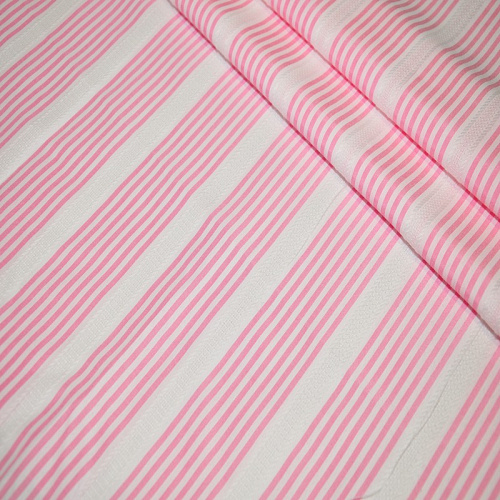Рубашечный хлопок с кружевом полоска (розовый)