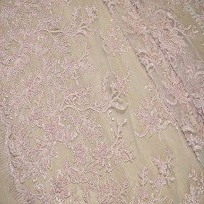 Вышивка на сетке с биссером (нежно-розовый)